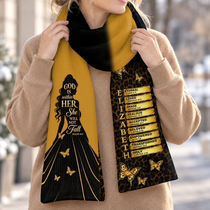 God Is Within Her She Will Not Fall , Gift For Women | Personalized Scarf