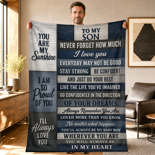 To My Son, Gift For Son | Personalized Fleece Blanket