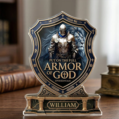 Put On The Full Armor Of God | Personalized Custom Shaped Acrylic Plaque
