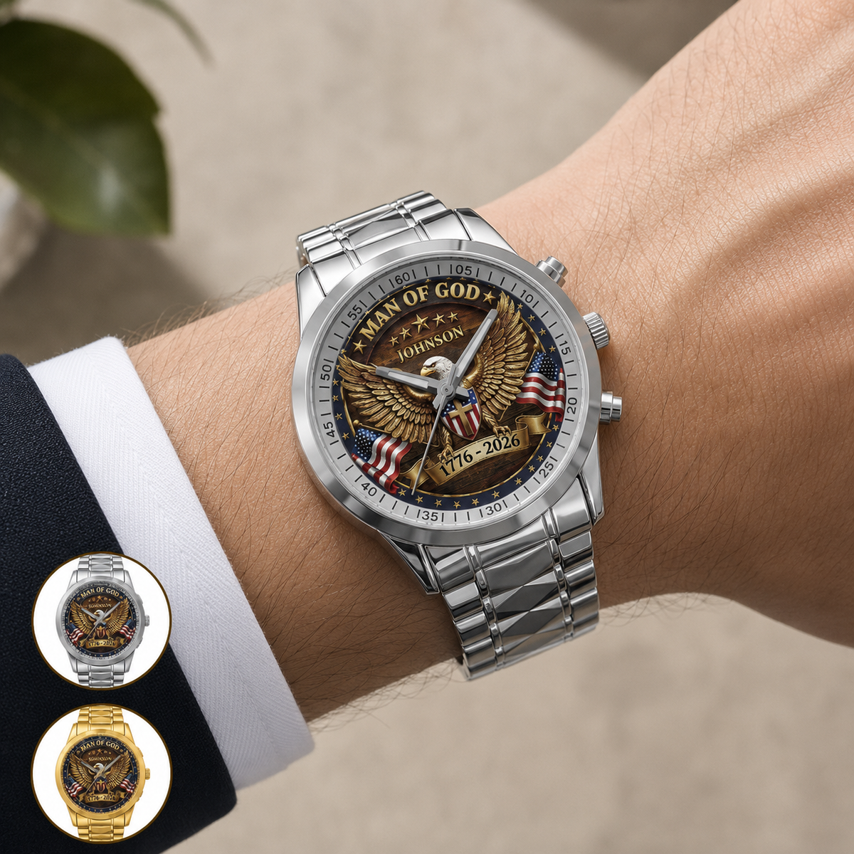Man Of God, Gift of Courage | Personalized Men's Wrist Watch