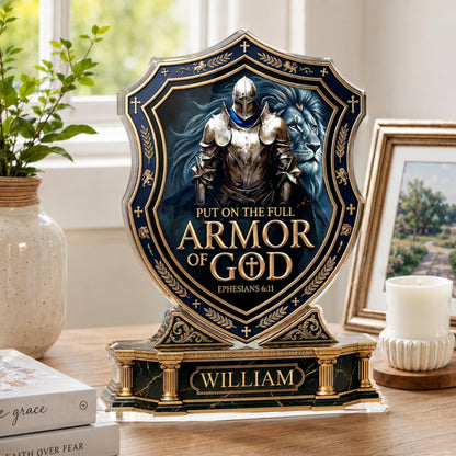 Put On The Full Armor Of God | Personalized Custom Shaped Acrylic Plaque
