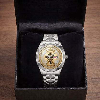 To Our Pastor For Having The Heart Of A Servant Leader - Personalized Men's Wrist Watch