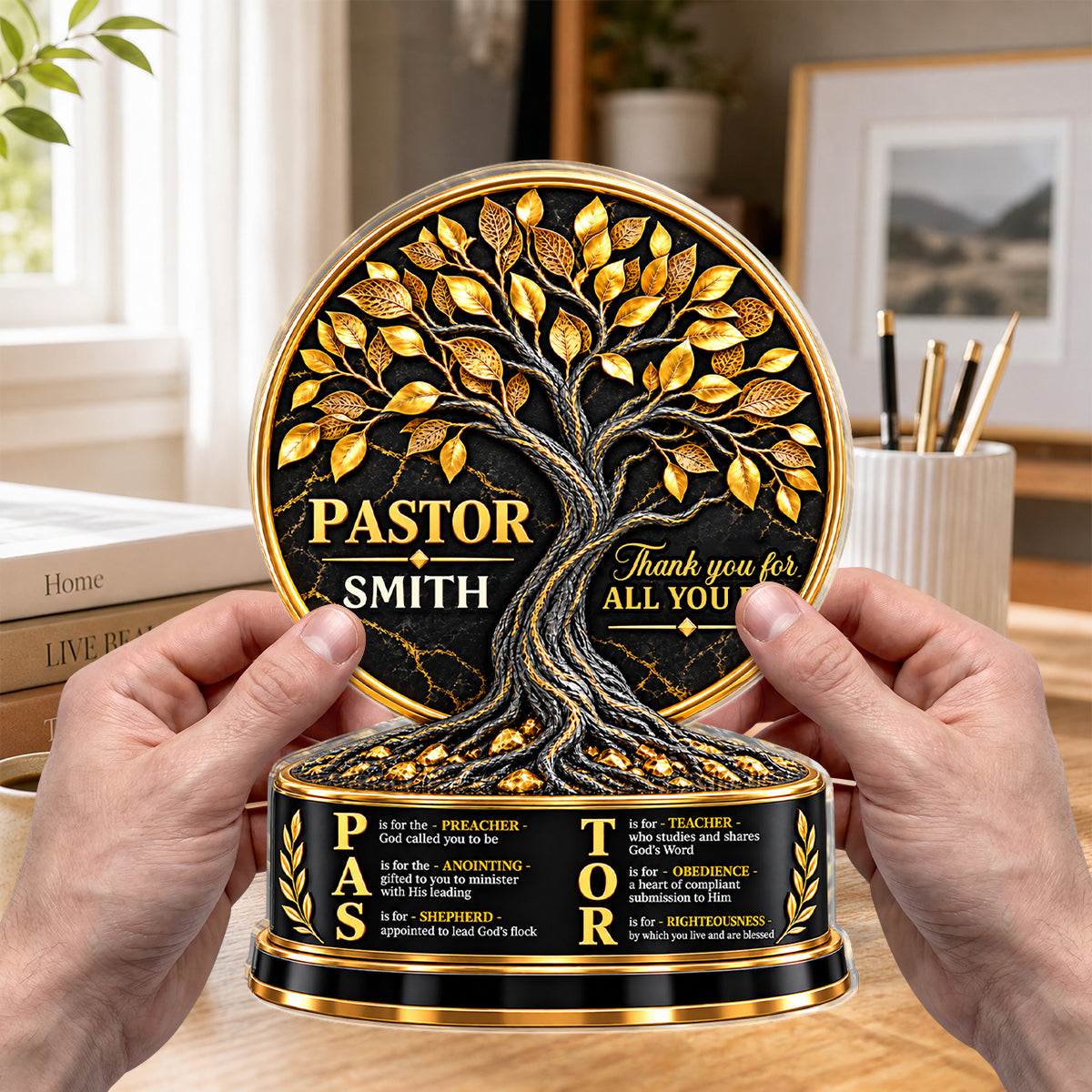 Pastor, Preacher, Teacher, Shepherd, Gift For Pastor | Personalized Custom Shaped Squared Acrylic Plaque