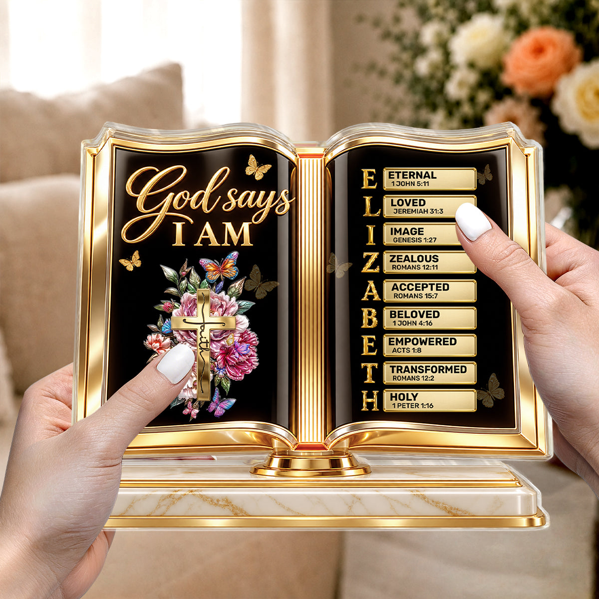 God Says I Am, Gift For Loved One | Personalized Custom Shaped Acrylic Plaque