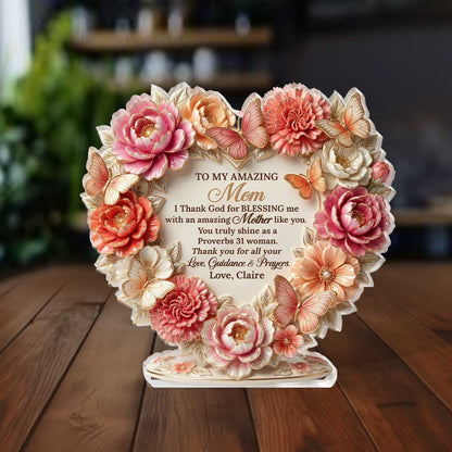 To My Amazing Mom | Personalized Custom Shaped Acrylic Plaque