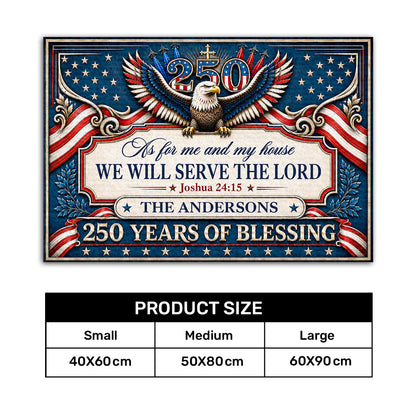 As For Me And My House We Will Serve The Lord - Personalized Doormat