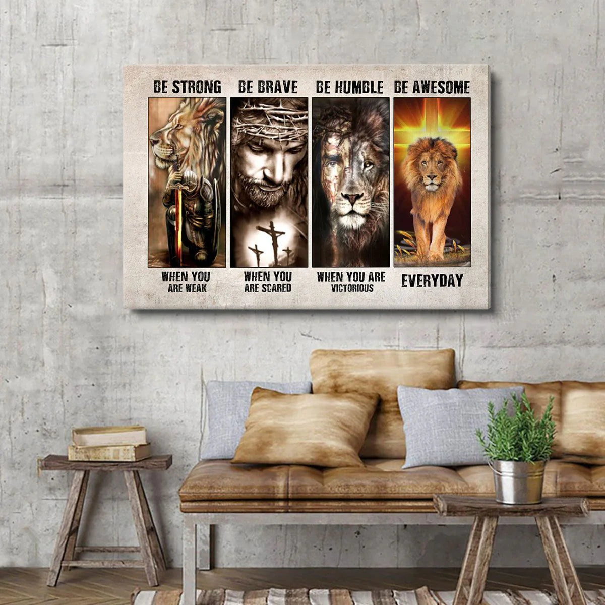 Be Strong And Believe In God - Personalized Canvas