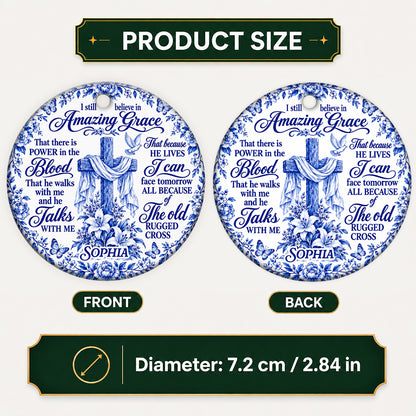 Amazing Grace, Gift For Her | Personalized Round Shaped Ceramic Ornament