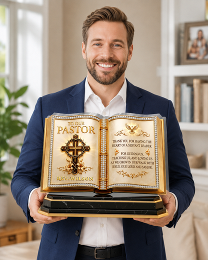To Our Pastor For Having The Heart Of A Servant Leader | Personalized Custom Shaped Acrylic Plaque
