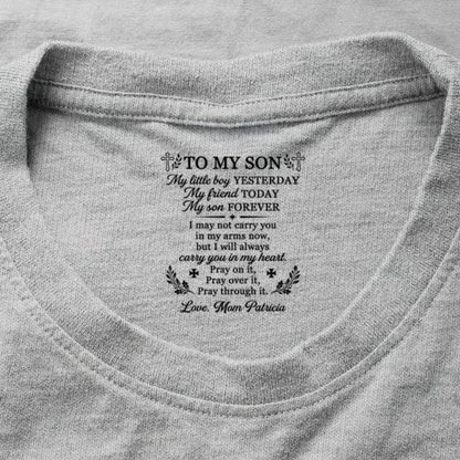To My Son My Little Boy , Gift For Son | Personalized Shirt With Design Inner Neck