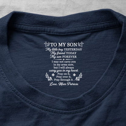 To My Son My Little Boy , Gift For Son | Personalized Shirt With Design Inner Neck