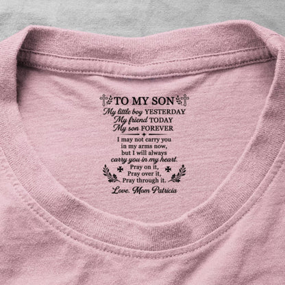 To My Son My Little Boy , Gift For Son | Personalized Shirt With Design Inner Neck