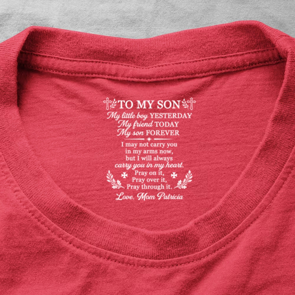 To My Son My Little Boy , Gift For Son | Personalized Shirt With Design Inner Neck