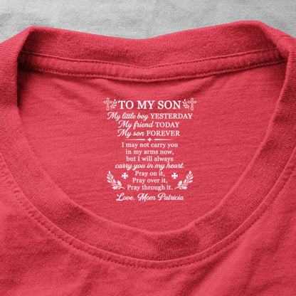 To My Son My Little Boy , Gift For Son | Personalized Shirt With Design Inner Neck