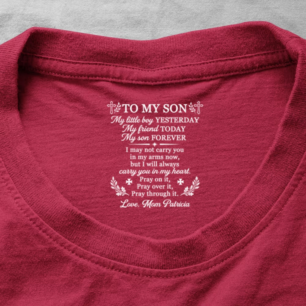 To My Son My Little Boy , Gift For Son | Personalized Shirt With Design Inner Neck