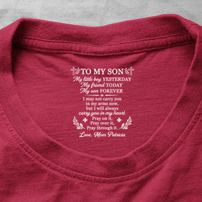 To My Son My Little Boy , Gift For Son | Personalized Shirt With Design Inner Neck