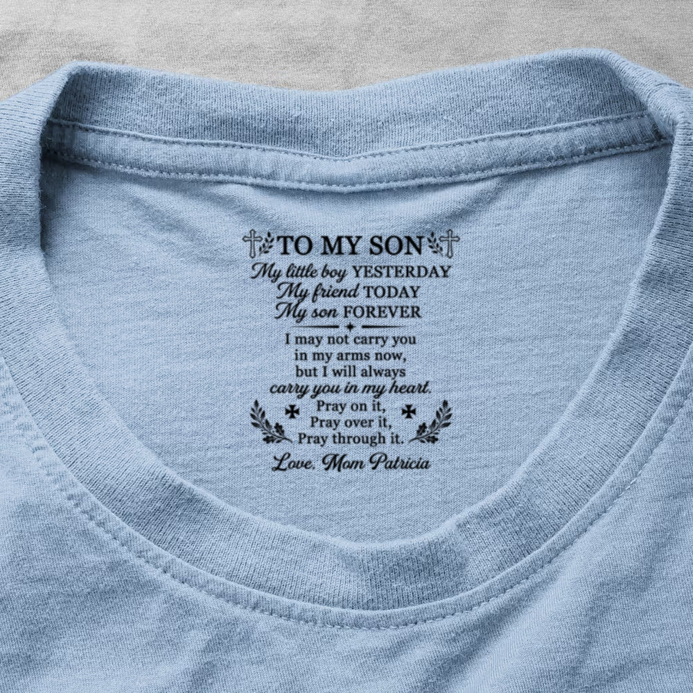 To My Son My Little Boy , Gift For Son | Personalized Shirt With Design Inner Neck