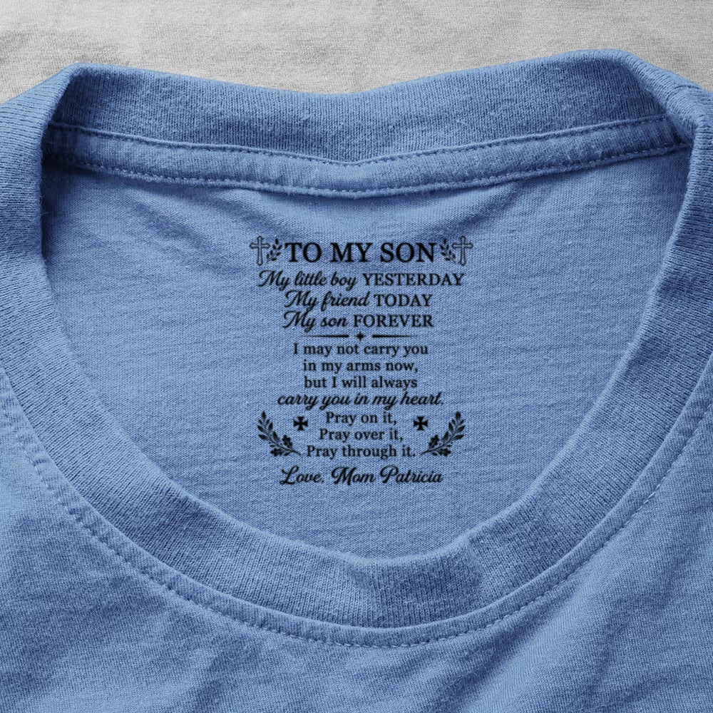 To My Son My Little Boy , Gift For Son | Personalized Shirt With Design Inner Neck