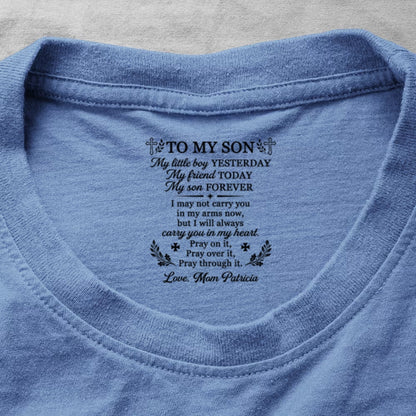 To My Son My Little Boy , Gift For Son | Personalized Shirt With Design Inner Neck