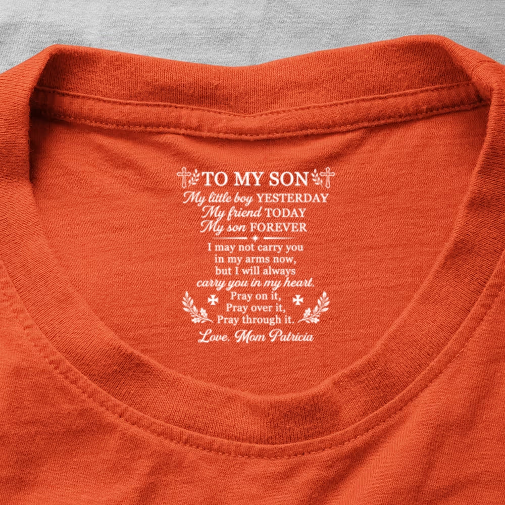 To My Son My Little Boy , Gift For Son | Personalized Shirt With Design Inner Neck