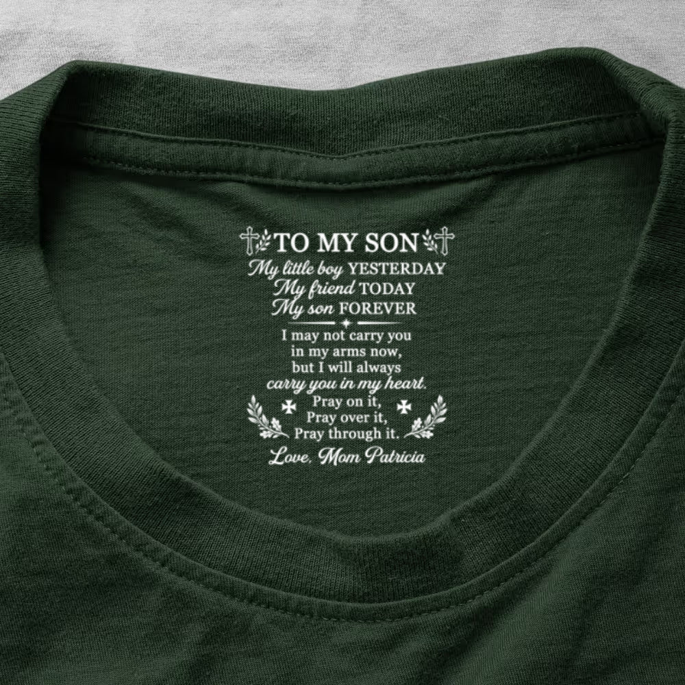 To My Son My Little Boy , Gift For Son | Personalized Shirt With Design Inner Neck