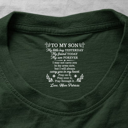 To My Son My Little Boy , Gift For Son | Personalized Shirt With Design Inner Neck