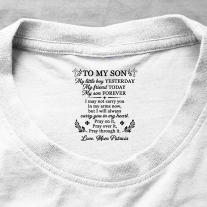 To My Son My Little Boy , Gift For Son | Personalized Shirt With Design Inner Neck