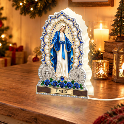 Our Lady Of Grace, Christian Gifts For Mom, Daughter, Grandma, Sister, Wife | Personalized Light Box