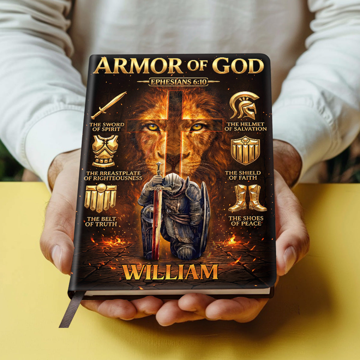 Armor Of God | Personalized Leather Cover Notebook