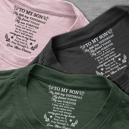To My Son My Little Boy , Gift For Son | Personalized Shirt With Design Inner Neck