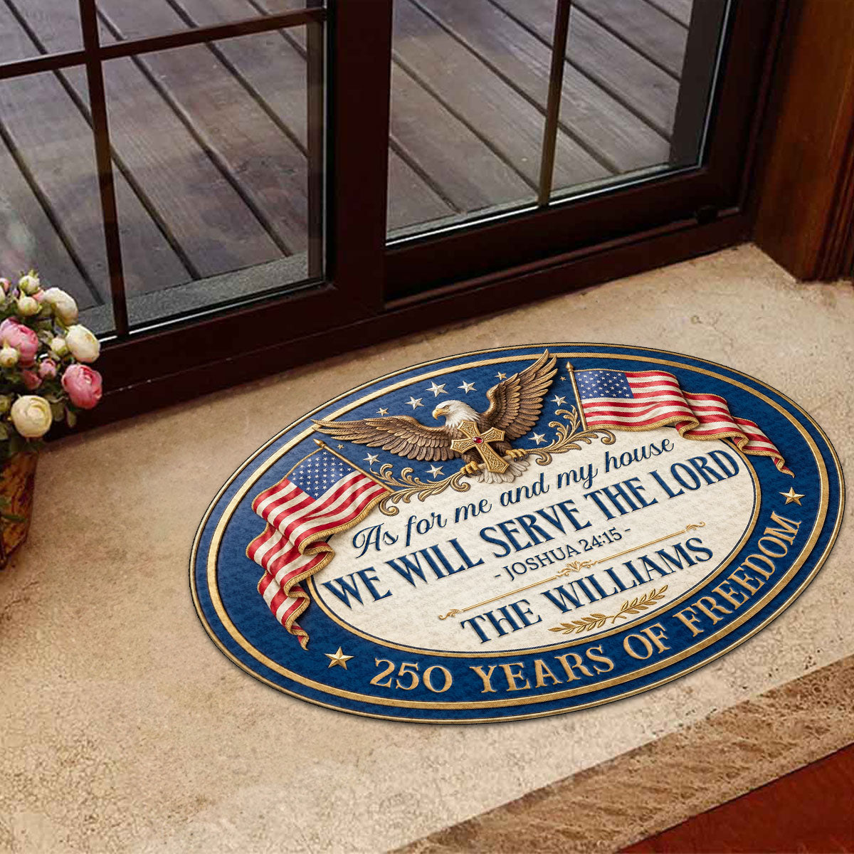 We Will Serve The Lord - Personalized Custom Shape Doormat