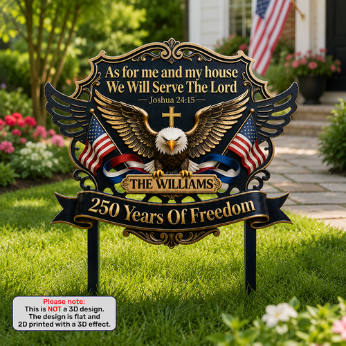 As For Me And My House We Will Serve The Lord, Gift of Devotion | Personalized Metal Garden Stake