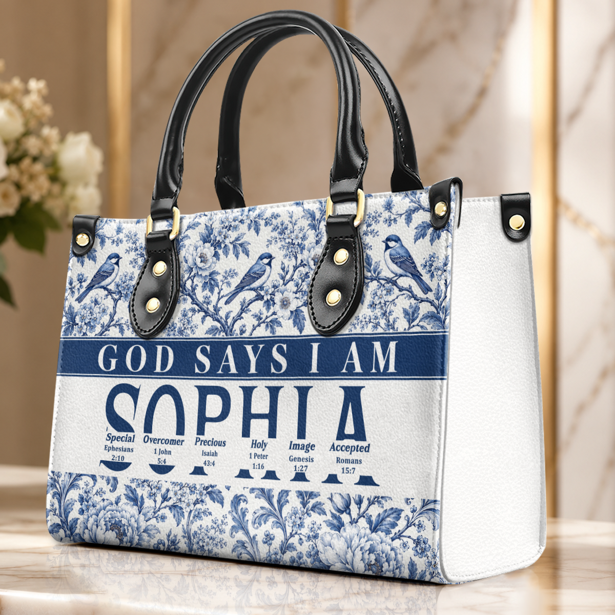 God Says I Am, Gift For Women | Personalized Leather Handbag