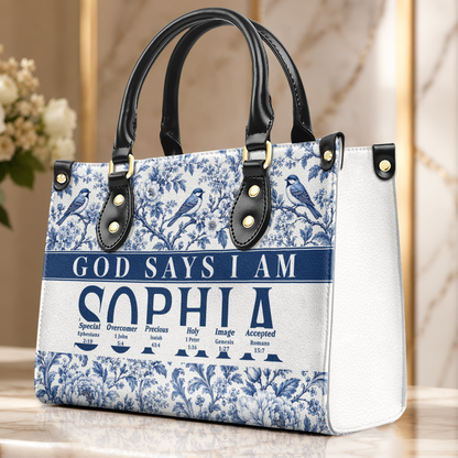 God Says I Am, Gift For Women | Personalized Leather Handbag