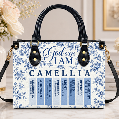God Says I Am, Gift For Women | Personalized Leather Handbag