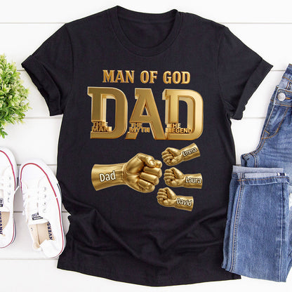 Dad The Man The Myth The Legend | Personalized 2D Unisex T-shirt