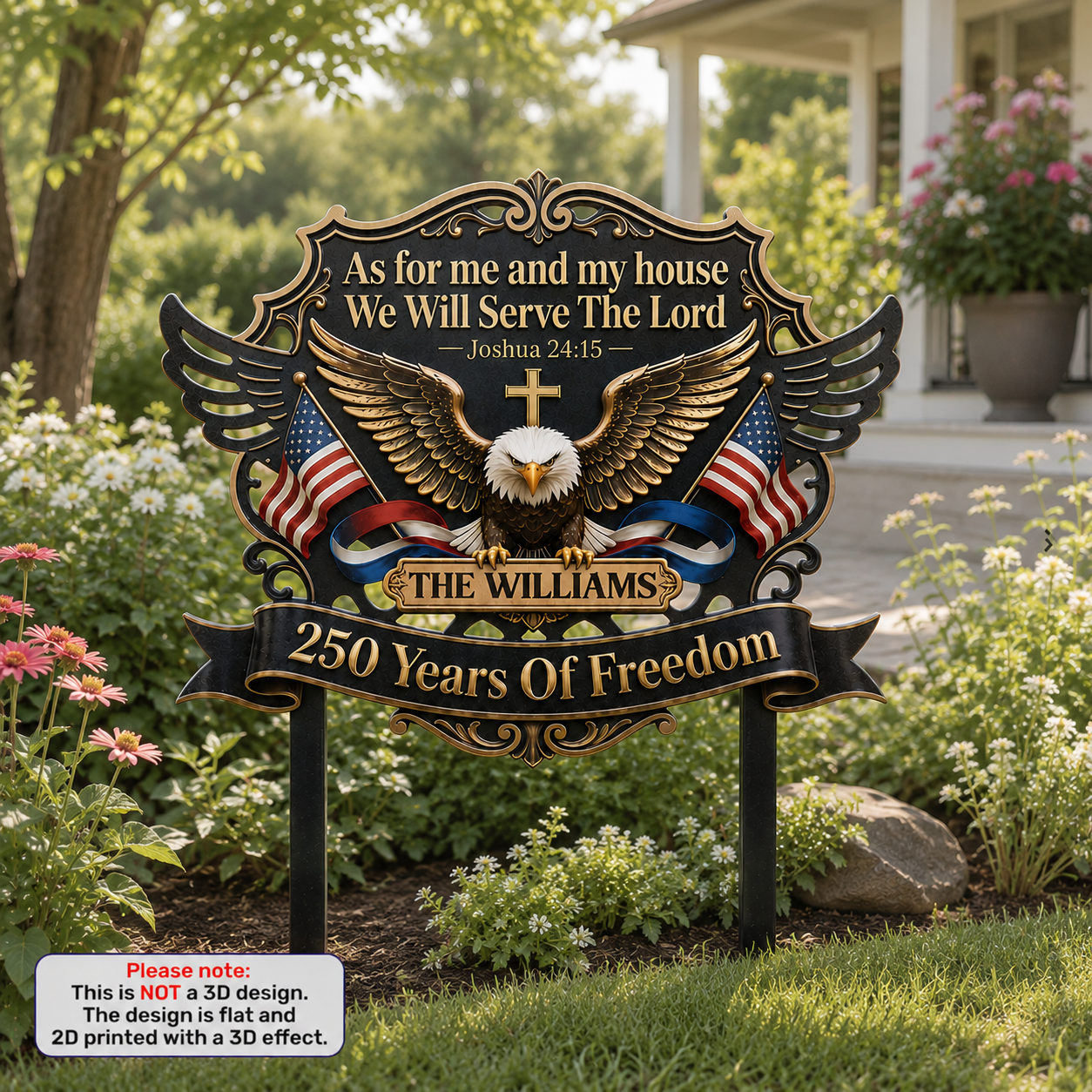 As For Me And My House We Will Serve The Lord, Gift of Devotion | Personalized Metal Garden Stake