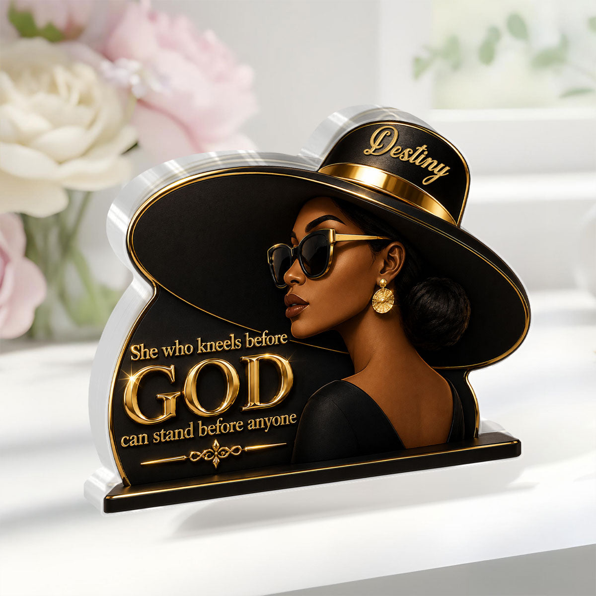 She Who Kneels Before God, Gift For Her | Personalized Custom Shaped Acrylic Plaque
