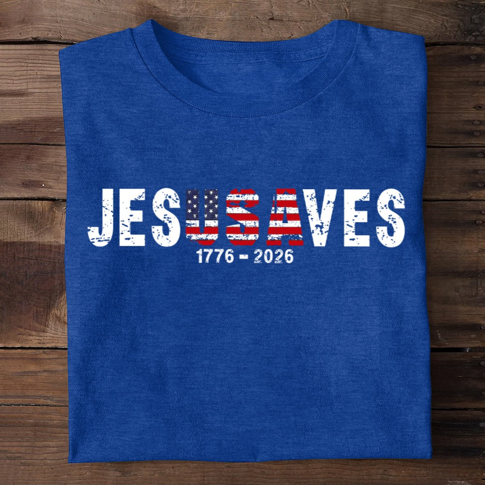Jesus Saves USA, Patriotic Christian | 2D Unisex T-shirt