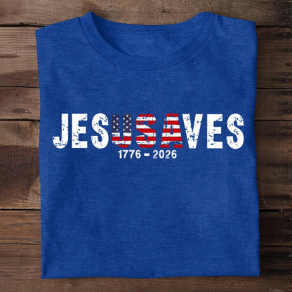 Jesus Saves USA, Patriotic Christian | 2D Unisex T-shirt
