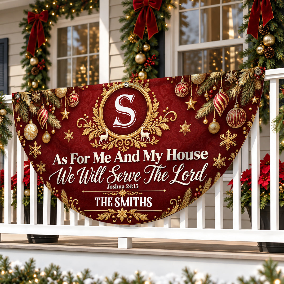 As For Me And My House We Will Serve The Lord, Christian Gifts For Family |  Personalized Non-Pleated Fan Flag