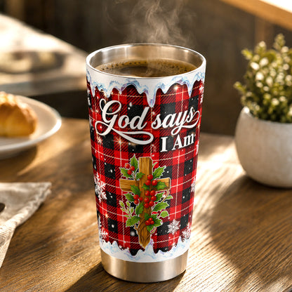 God Says I Am, Gift For Women | Personalized Stainless Steel Tumbler