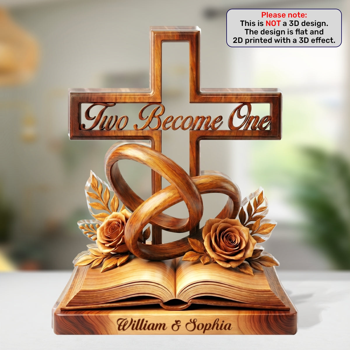 Where Two Hearts Become One, Wedding Gift For Couple | Personalized Custom Shaped Acrylic Plaque