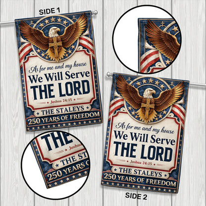 As For Me And My House We Will Serve The Lord - Personalized Garden Flag