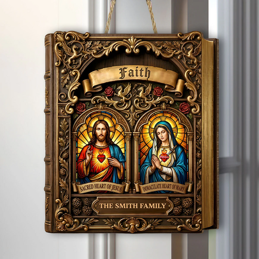Sacred Grace - Personalized Wooden Door Sign