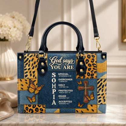 God Says You Are, Gift For Women | Personalized Leather Handbag