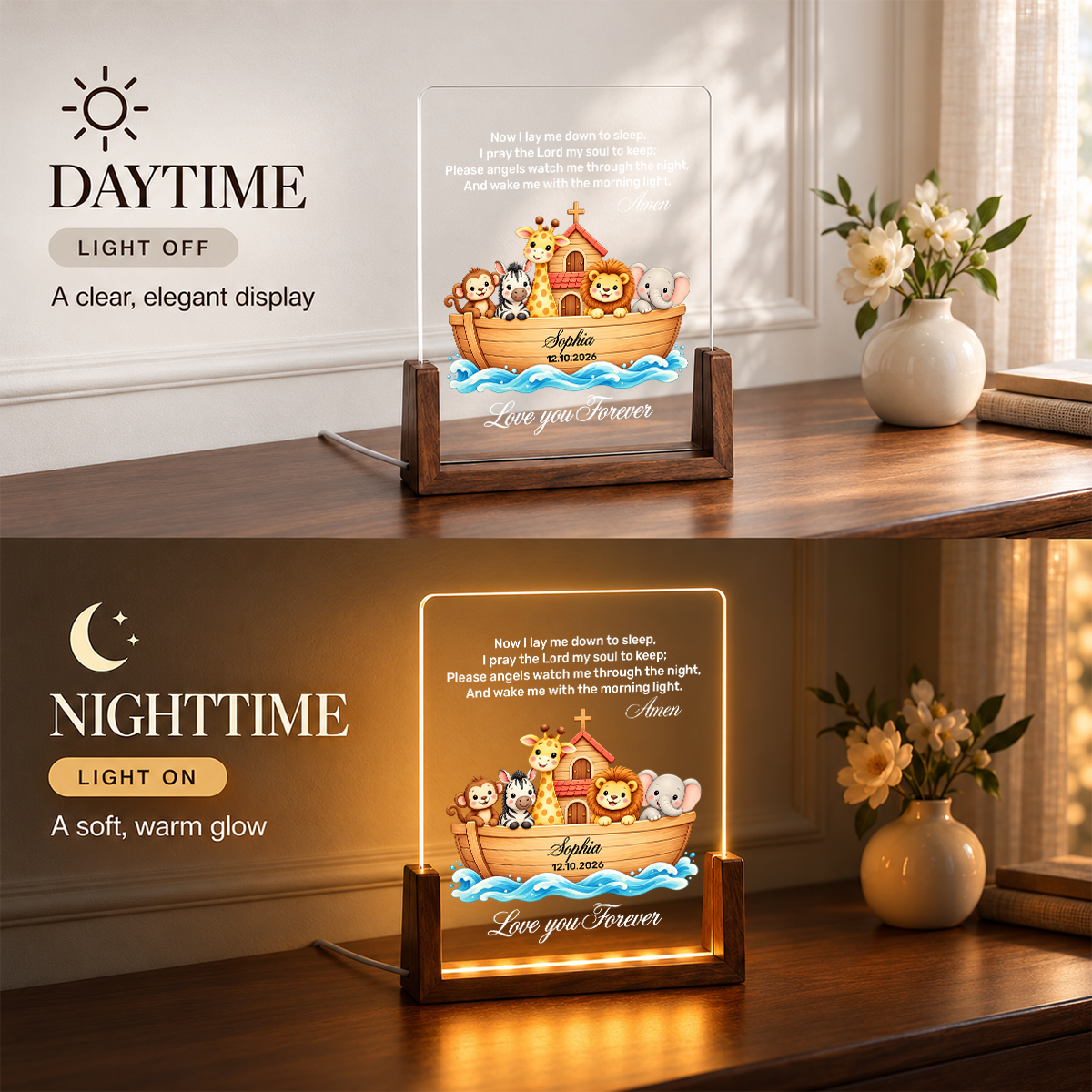 Now I Lay Me Down To Sleep, Gift For Grandkids | Personalized Night Light