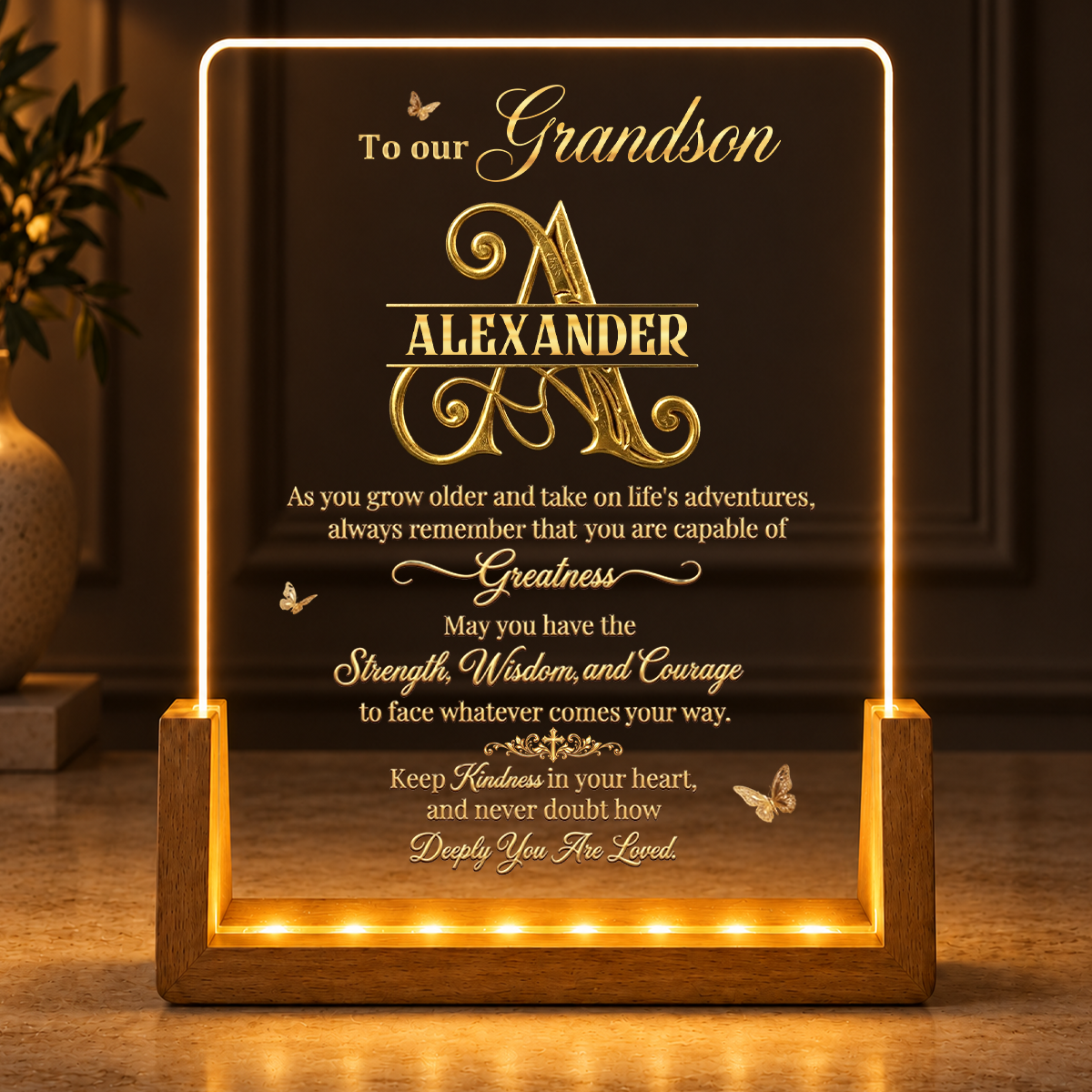 To Our Grandson, Gift For Grandson And Family | Personalized Night Light