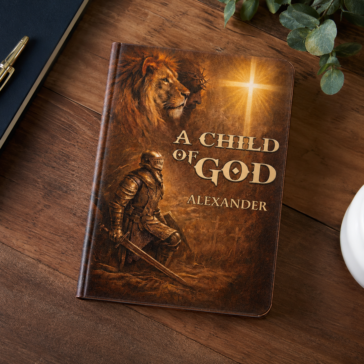 A Child Of God, Gift of Identity | Personalized Leather Cover Notebook