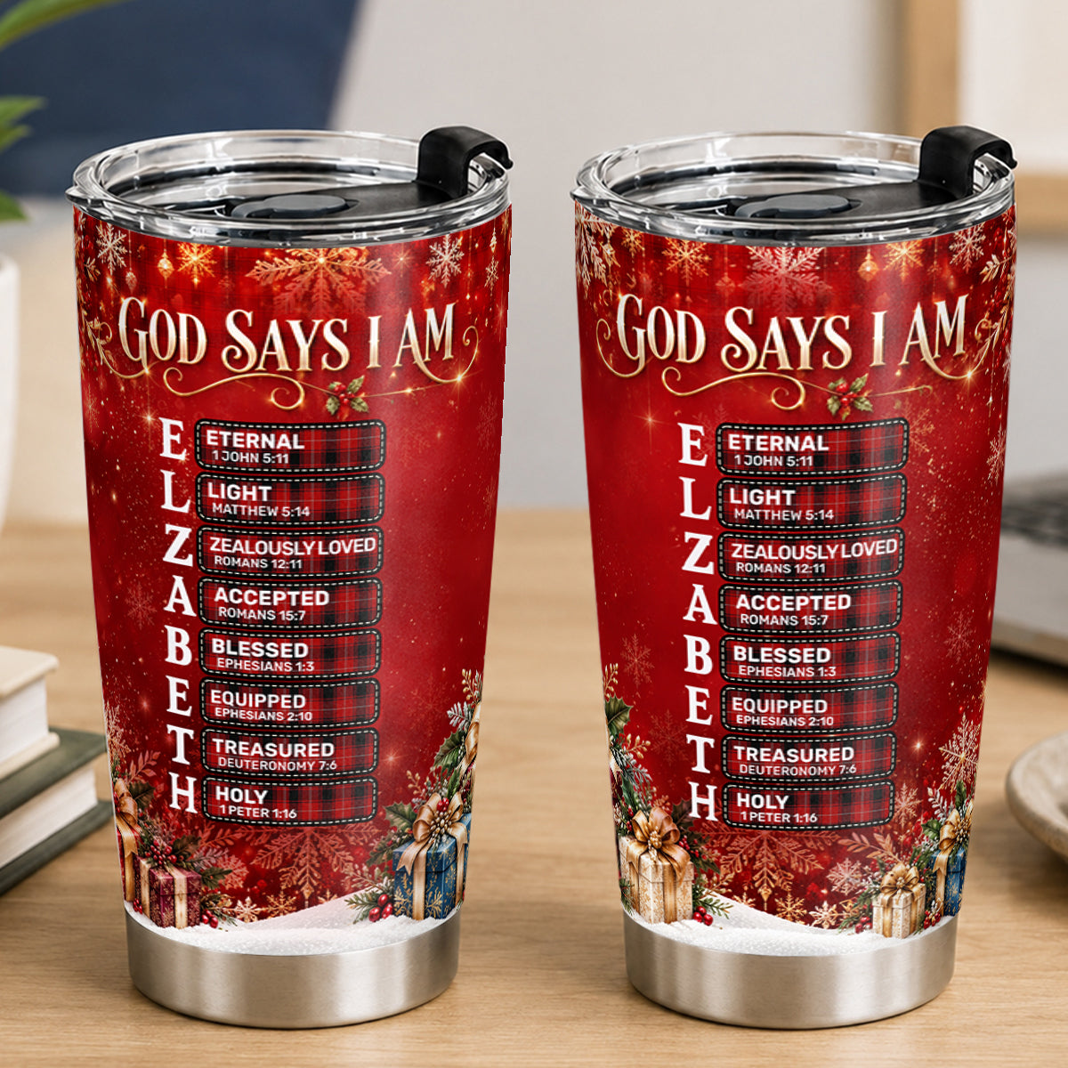 God Says I Am, Gift For Loved One | Personalized Stainless Steel Tumbler